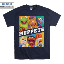 (Large, Navy) The Muppets Characters Poster Men Women Unisex Top T Shirt T-Shirt Tshirt