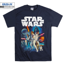 (Medium, Navy) Star Wars A New Hope Poster Men Women Unisex Top T Shirt T-Shirt Tshirt