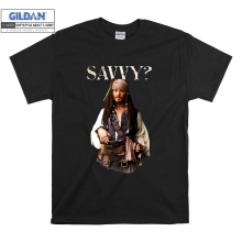 (Small, Black) Jack Sparrow Savvy?  Men Women Unisex Top T Shirt T-Shirt Tshirt