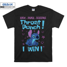 (Large, Black) Throat Punch I Win Stitch Black Women T Shirt T-Shirt Tshirt Top