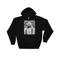 (Small, Black) Free Words Of Wisdom Vintage Poster Jedi Master Yoda Black Men Women Unisex Hooded Sweatshirt Hoodie