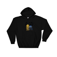 (5X-Large, Black) Star Wars Cute Characters C-3PO Poster Black Men Women Unisex Hooded Sweatshirt Hoodie