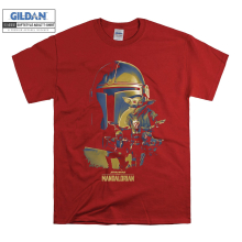 (XXXX-Large, Red) Star Wars The Mandalorian Grogu Poster Men Women Unisex Top T Shirt T-Shirt Tshirt