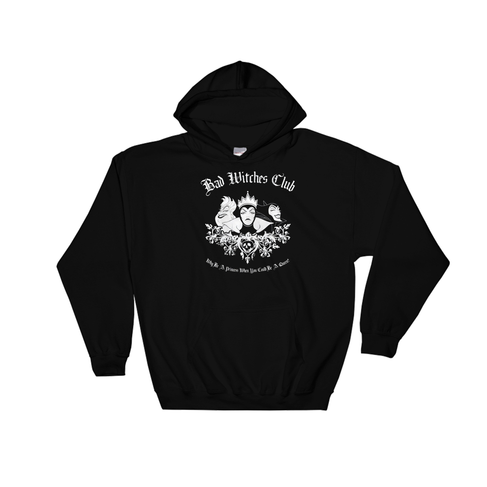 (5X-Large, Black) Bad Witches Club Disney Villains Black Men Women Unisex Hooded Sweatshirt Hoodie 