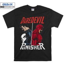(XX-Large, Black) Daredevil Punisher Poster Men Women Unisex Top T Shirt T-Shirt Tshirt