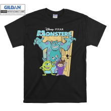 (4X-Large, Black) Disney Pixar Monsters Poster Black Women T Shirt T-Shirt Tshirt Top