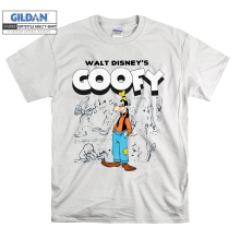 (Medium, White) Walt Disney's Goofy Poster Black Women T Shirt T-Shirt Tshirt Top