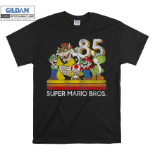 (XXX-Large, Black) Super Mario Bros. Vintage Logo Men Women Unisex Top T Shirt T-Shirt Tshirt