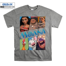 (Medium, Sport Grey) Moana Characters Poster Black Women T Shirt T-Shirt Tshirt Top