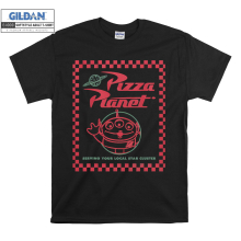 (Medium, Black) Pizza Planet Parody Logo Toy Story Men Women Unisex Top T Shirt T-Shirt Tshirt