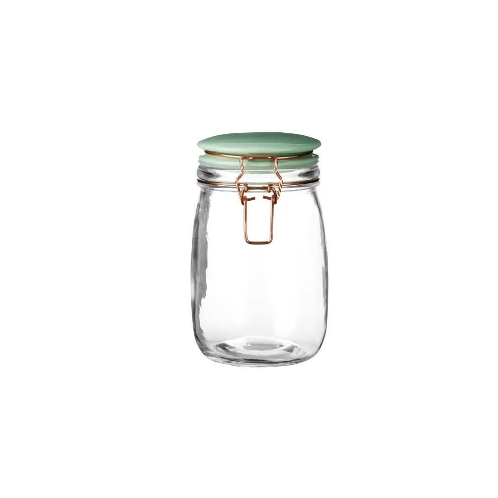 Pastel 1000ml Glass Storage Pastel Green Ceramic Lid