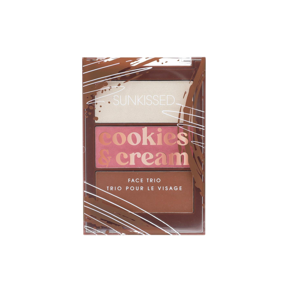 Sunkissed Cookies & Cream Face Trio Palette - 3.7g Highlighter, 3.7g Blusher, 3.7g Bronzer