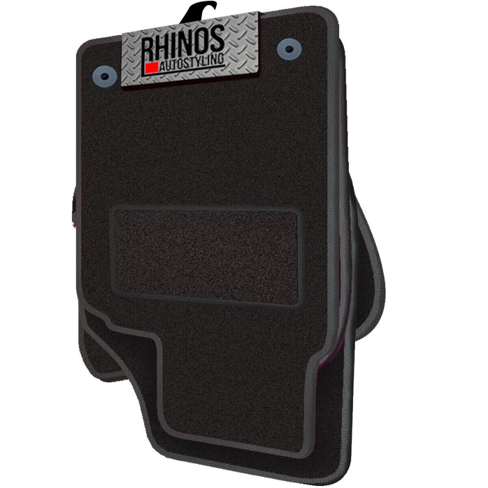 Tailored To Fit Seat Mii (2012 On) - Full Set Of Tailored Luxury Interior Floor Car Carpet Mats - Mat + Leather Edging Black 5059596125784