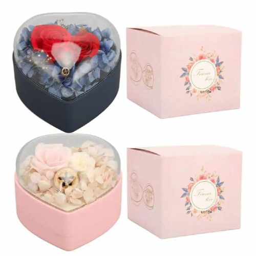 Rose Box Flip Ring Rose Box for Valentine
