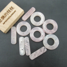 APDGG 5PCS 25mm Natural Pink Rose Quartz OT Clasp For Necklace Bracelet Jewelry Making DIY