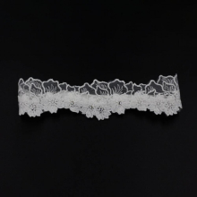 LR032 Wedding Bridal Garter Lace Crystal Beading High Elastic Band Brides Bridesmaid Leg Ring Women Small