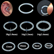 20pcs Septum Retainer Bioplast Flexible Clicker Ring for Nose Ear Tragus Cartilage Daith & Personal Body Piercing Jewelry