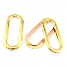 Shipping-2 Sets Plated Purse/Handbags Insertion Component Metal Oval Handle Ring Lock DIY 11x5.2cm J3511