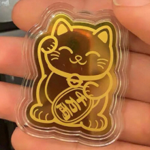 Foil Lucky Cat Mobile Phone Decoration Sticker Au999.9 Lucky Cat Patch Lucky Guarding for Fortune Lucky Gift