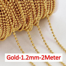 1.2-3mm Stainless Steel Beaded Ball Chains for Bracelet Necklace Supplies Steel Bead Chain DIY Jewelry Making Material