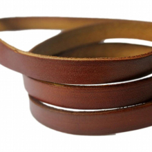 1 Yard 10mmx2mm Distressed Brown Coated Cow Hide Leather Strip, 10mm Wide Flat Band GF10M131