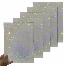 5 Sheets 8.27x11.69Inches Butterfly Glass Heart Shape Holographic Cold Laminated Film Glitter Holographic Overlay Laminating