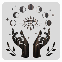Plastic Cutouts Painting Template Hand Moon Phase Eye Pattern Stencils Drawing Mold for Wood fabric furniture Glass Home Decor