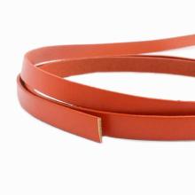 Aaazee 1 Yard 10mmx2mm Orange Coated Cow Hide Leather Strip, 10mm Wide Flat Leather Band GF10M116