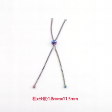 3 Pieces Stainless Steel Adjustable Bolo Chain Bracelets 11.5cm Slider Chain with Stopper Bead Bangle for DIY Jewelry Making
