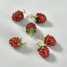 Customizable Style DIY Jewelry Accessories Drop Alloy Small Pendant Bracelet Pendant Material Stereo Strawberry