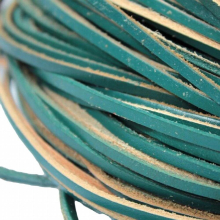 Aaazee 2 Yards 3mmx2mm Teal Coated Cow Hide Real Leather Strip, 3mm Wide Cord GF6M164