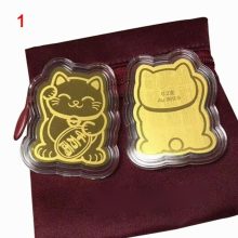 Foil Lucky Cat Mobile Phone Decoration Sticker Au999.9 Lucky Cat Patch JAN88