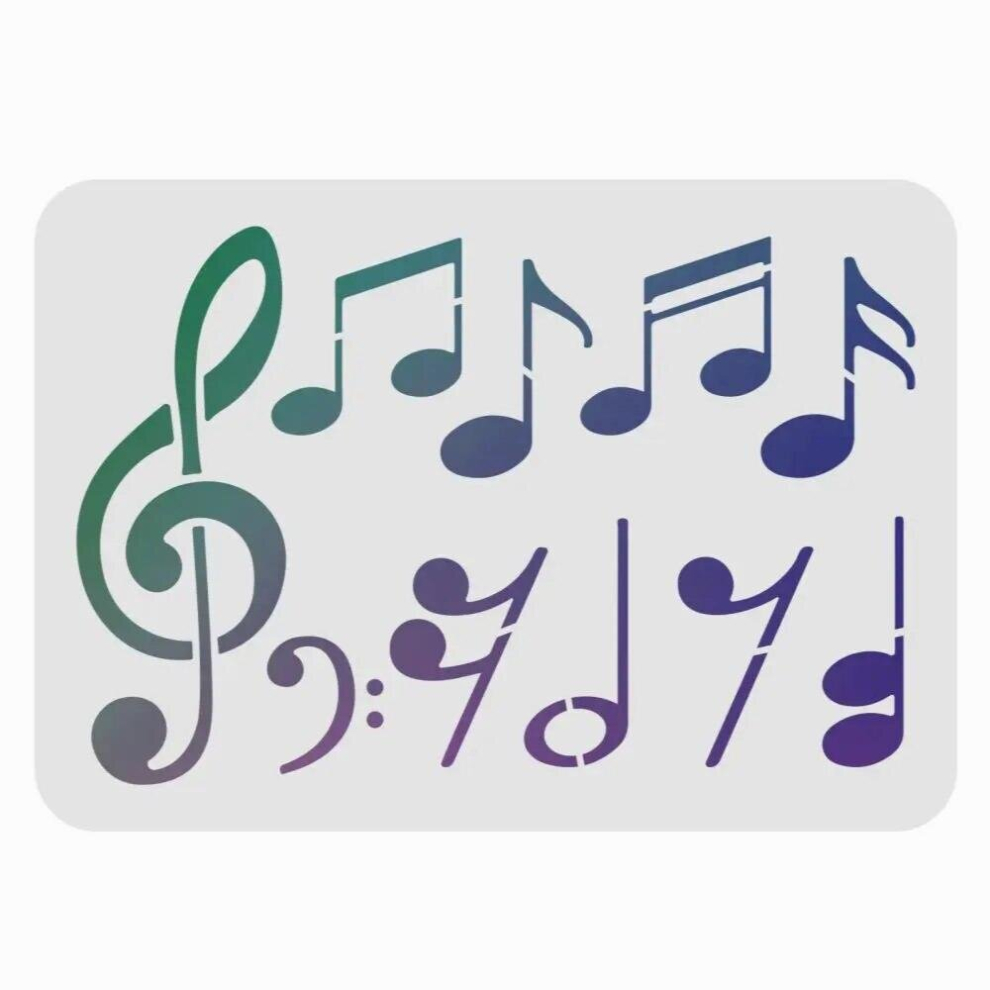 Music Note Stencil Plastic Music Note Drawing Painting Stencil Rectangle Reusable Notes Stencils For Diy Music Theme Craft Paint 885673648892