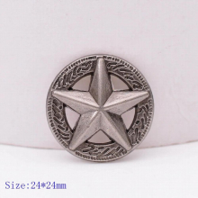 10X 1 Inch Retro Silver Western Cowboy Raise Texas 3D Star Leathercraft Belt Conchos