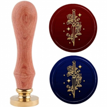 1PC Rose Star Wax Seal Stamp Removable Brass Head 30mm Sealing Wax Stamp for Wedding Invitation Gift Wrapping Envelopes Wine