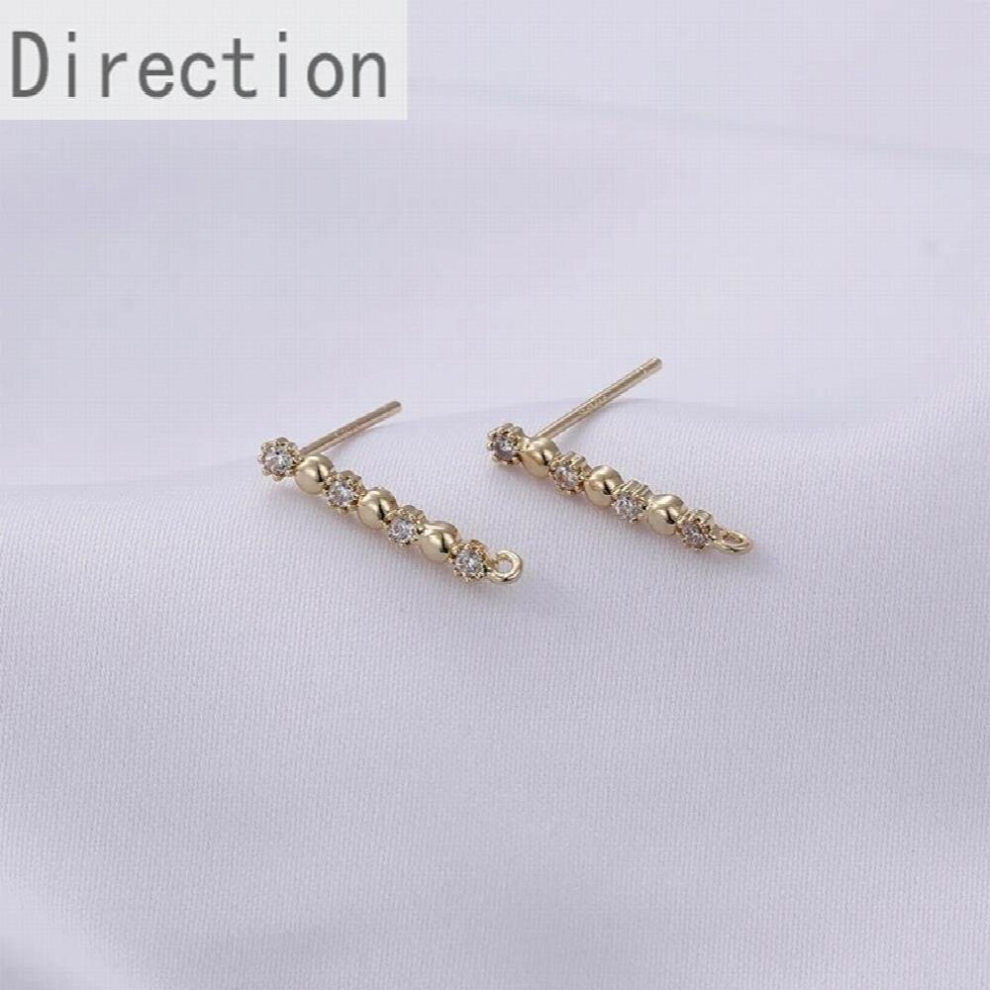 14K Gold-covered Belt Ring Ring Peach Heart Love Micro-inlaid Zircon Diy Earrings Accessories Earrings Jewelry-image-OPC-PCT2Q22-NEW
