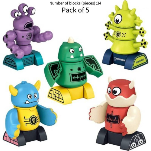 Robots Magnetic 34pcs Building Block Robots Stem Play Educational 1