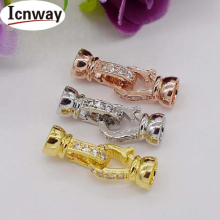 3pcs Rhinestone inlay Gold&silver Plated Clasps For DIY bracelet necklace