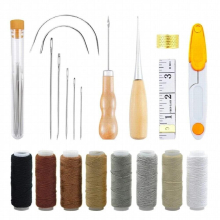 Upholstery Repair Kit 29-Pack, Leather Craft Tool Kit Leather Hand Sewing Needles Canvas Thread and Needles Tape Measure
