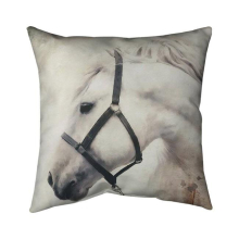 26 x 26 in. Darius The White Horse-Double Sided Print Indoor Pillow