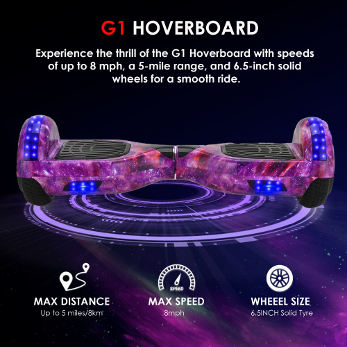 (Galaxy Pink Bundle) 6.5'' Hoverboard and Hoverkart Go Kart LED Bundle 1