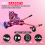(Chrome Pink Bundle) 6.5'' Hoverboard and Hoverkart Go Kart LED Bundle 2