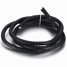 1Meter 8mm Braided Round Leather Rope Uninterrupted Cord for DIY Men Bracelet Jewelry Craft Making Leather Accessories