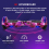(Galaxy Purple Bundle) 6.5'' Hoverboard and Hoverkart Go Kart LED Bundle 3