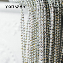5 Meters/Lot Faceted Brass Ball Bead Chain 1.6mm, Candy Tiny Beaded Chains, Yellow Green (#LK-002)