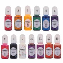 13 Colors10ml Epoxy UV Resin Coloring Dye Liquid Epoxy Pigment Liquid Resin Colorant Fading Resistance Translucent Soap Art Sets