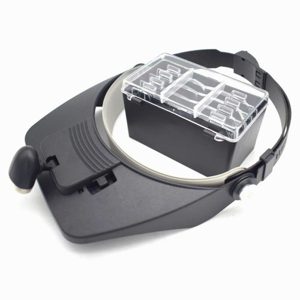 Light 1.2X,1.8X,2.5X,3.5X Magnifier With 2 Led Lamps Eye Loupe Headset Jewelry Magnifying Glasses