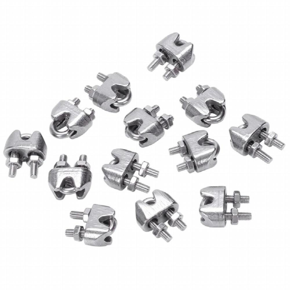 Wire Rope Clip Mainly Used In Ships. 2Mm 1/16 Inch Stainless Steel Wire Rope Cable Clamp Fastener 12Pcs 885673703430