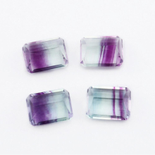 1Pcs 6x8MM Rectangle Emerald Cut Green Purple Fluorite Faceted Cut Loose Gemstone Natural Semi Precious Stone DIY Jewelry4170013