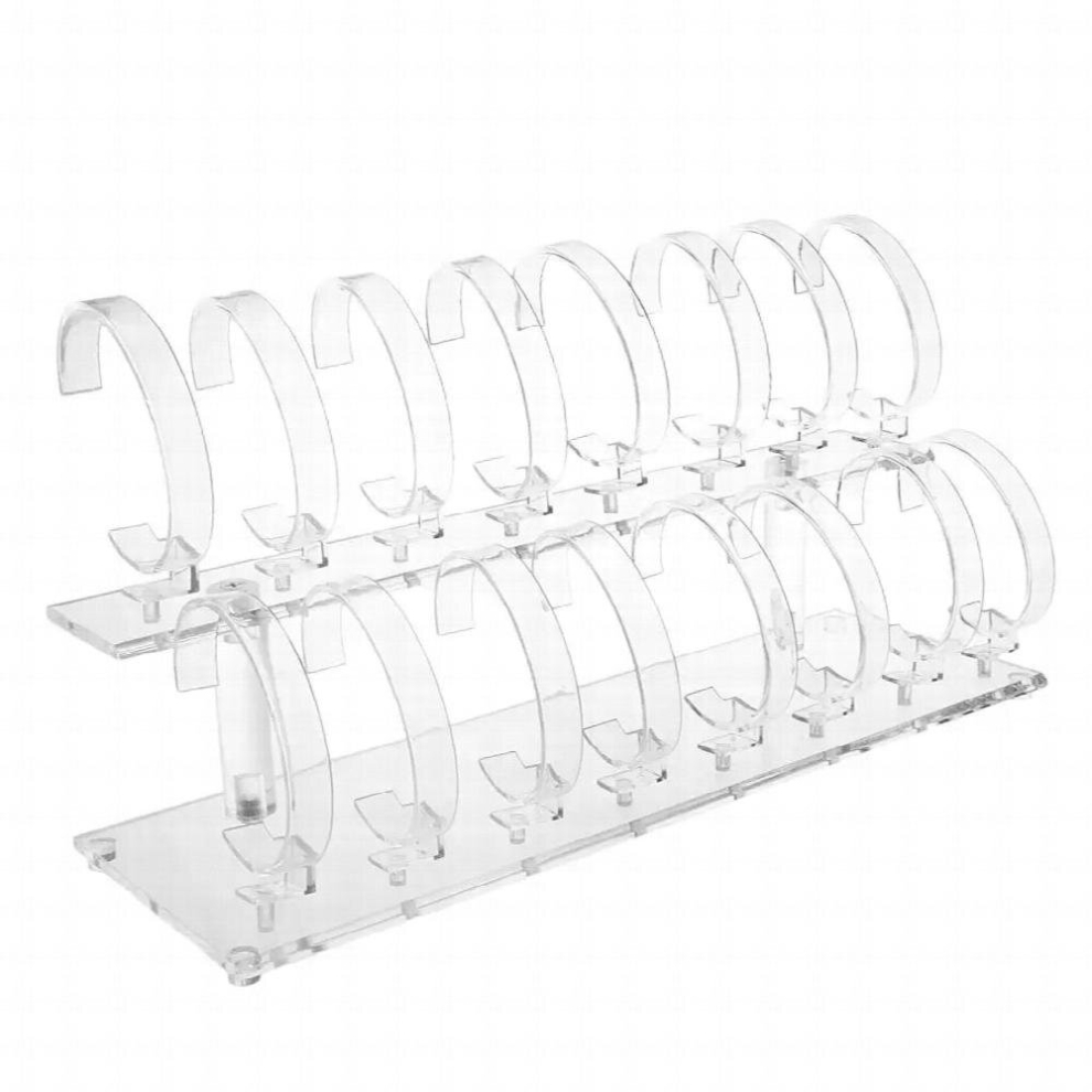 Acrylic 2-Tier Jewelry Wrist Watch Displays Rack Holder Show Case Stand